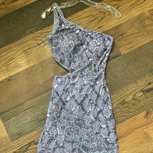 Primavera Couture Purple One-Shoulder Dress